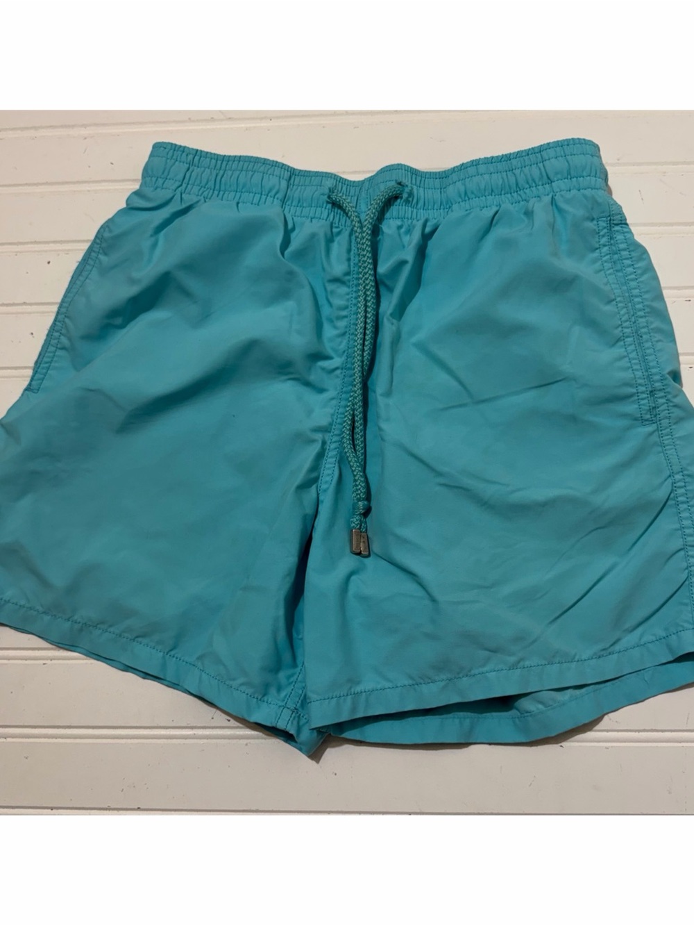 Vilebrequin Moorea Swim Trunks Blue Lazuu Teal Men's Size Medium Flawed